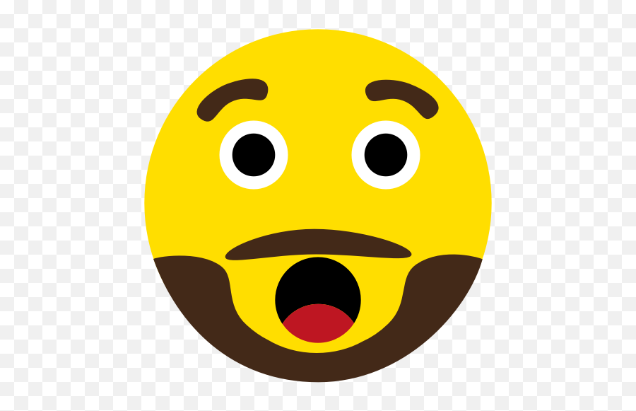 Amazed Beard Emoji Face Icon - Smiley Face Emoji With Beard,Emoji Face