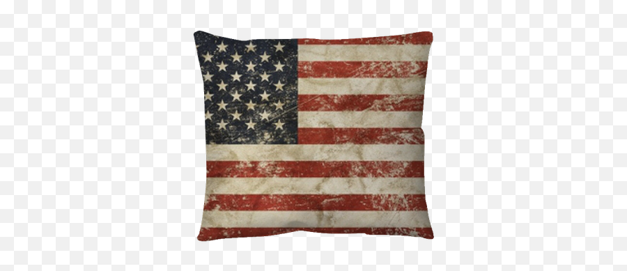 Old Grunge Vintage Faded American Us Flag Throw Pillow Emoji,Independence Day America Emoji