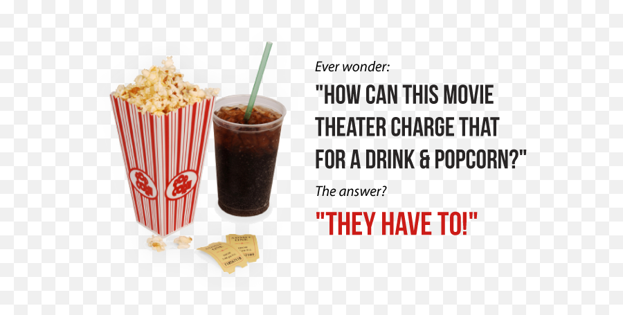 Download Movie Theaters Jack Up Prices Popcorn Drinks - Pop Corn With Drinks Emoji,Emoji Candies