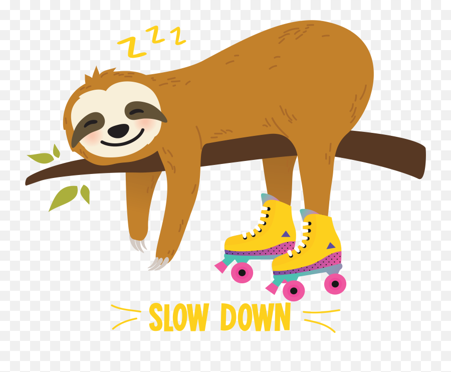 Retro Sloth Roller Skate Derby 70s 80s - You Are Awesome Cute Emoji,Roller Skate Emoji