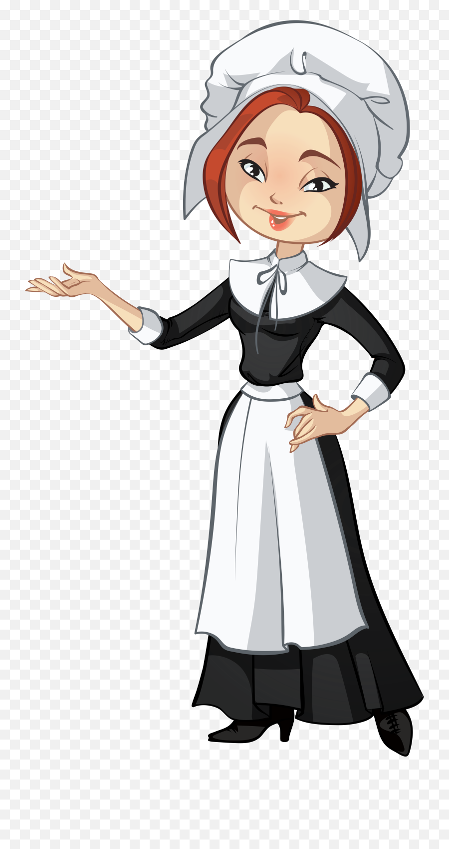 Transparent Female Pilgrim Png Clipart Daily Cartoon Kids - Pilgrim Clipart Emoji,Chef Emoji Png