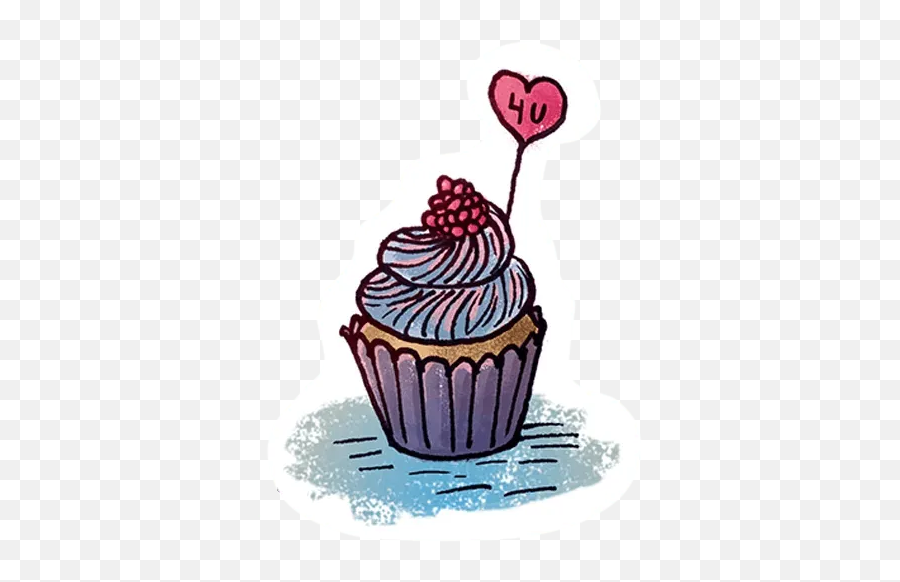 Cakes And Flowersu201d Stickers Set For Telegram - Sticker Emoji,Cupcake Emoji Hearts