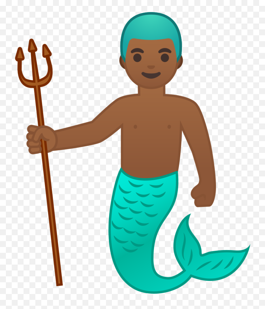 U200d Merman Medium - Dark Skin Tone Emoji Mermaid Dark Skin Tone Emoji,Emotion Pitchfirk