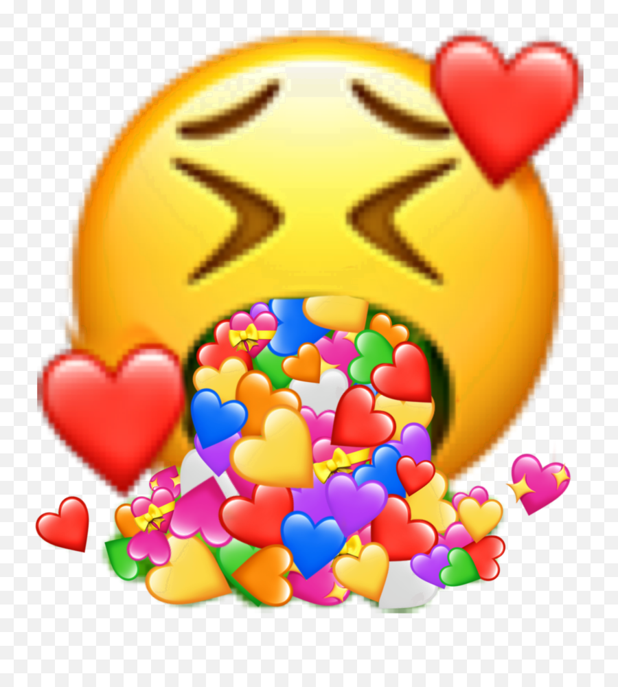 Emoji Hearts Love Throwup Sticker - Happy,Throwup Emoji