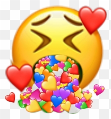 Emoji Hearts Love Throwup Sticker - Happy,Throwup Emoji