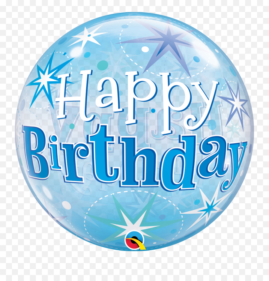 Birthday Blue Starburst Sparkle Bubble - Happy Birthday With Clear And Blue Balloons Emoji,Sparkler Emoji