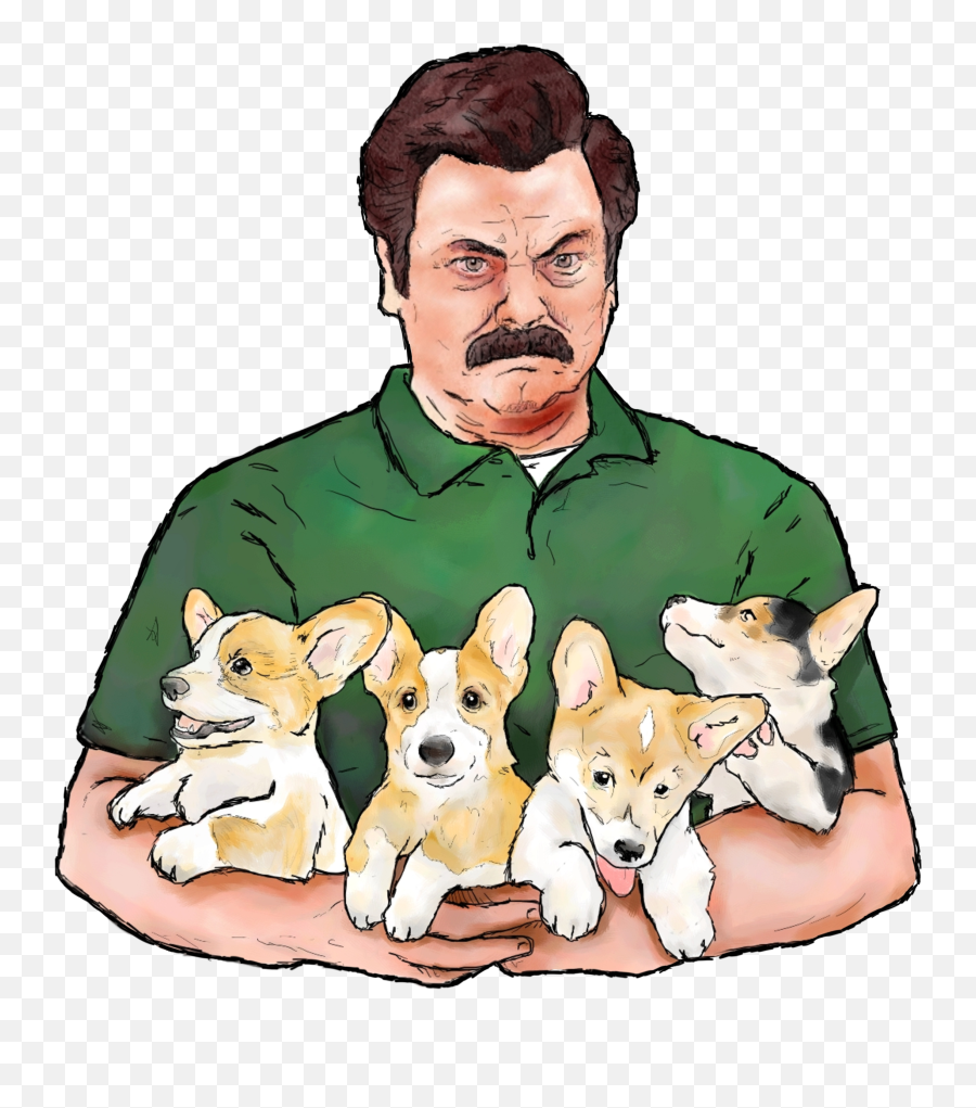 Corgi - Puppy Emoji,Ron Swanson Not Good Emotions