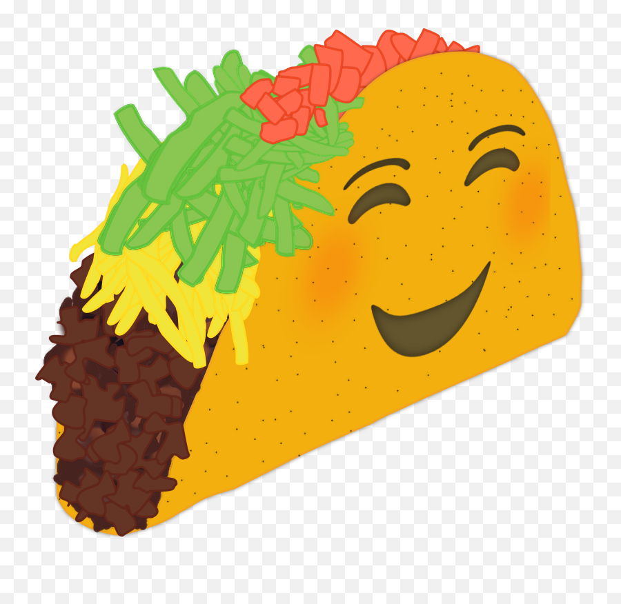 Smiley Taco Vinyl Decal - Taco Face Png Emoji,Vinyl Emoticon