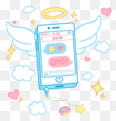 Phone Illustration Drawing Kawaii Sticker By Loli - Kawaii Emoji,Kawaii Star Emojis
