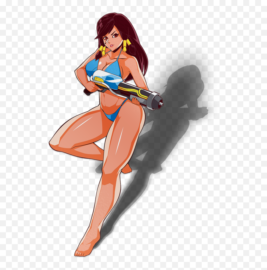 Pharah Overwatch Png - Pharah Waifu Sticker Cartoon Wonder Woman Emoji,Overwatch Heart Emoji
