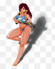 Pharah Overwatch Png - Pharah Waifu Sticker Cartoon Wonder Woman Emoji,Overwatch Heart Emoji