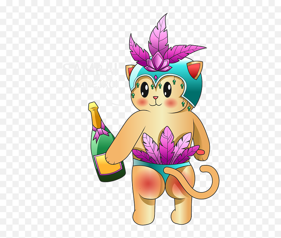 Samba Dizanejro - Samba Cat For Men Women Carnival Rio De Emoji,Bottled Emotions Art