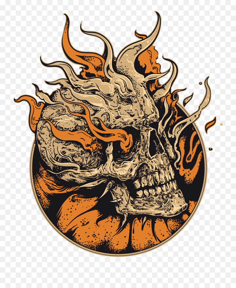 Download Art Skeleton Skull Illustration Vector Flame Human Emoji,Fire Emoticon Vector