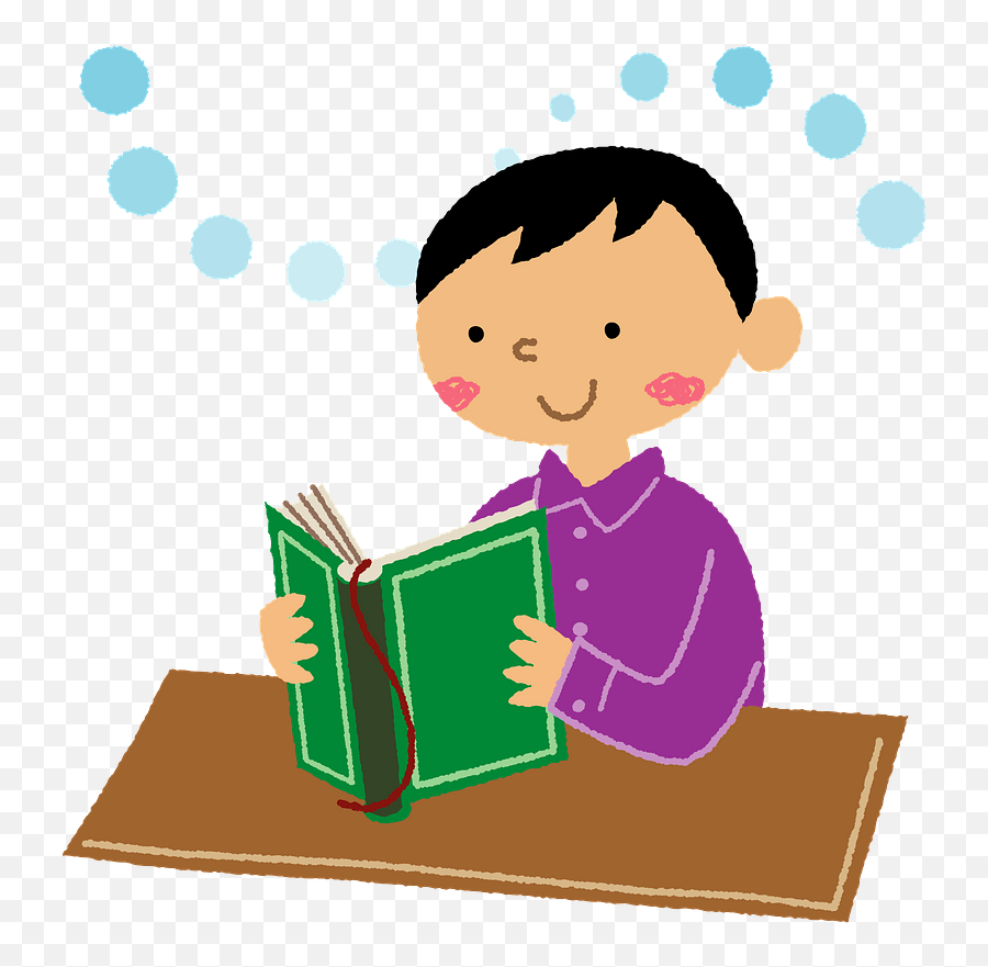 Child Reading Book Clipart - Boy Kid Reading Clipart Emoji,Boy And Book Emoji
