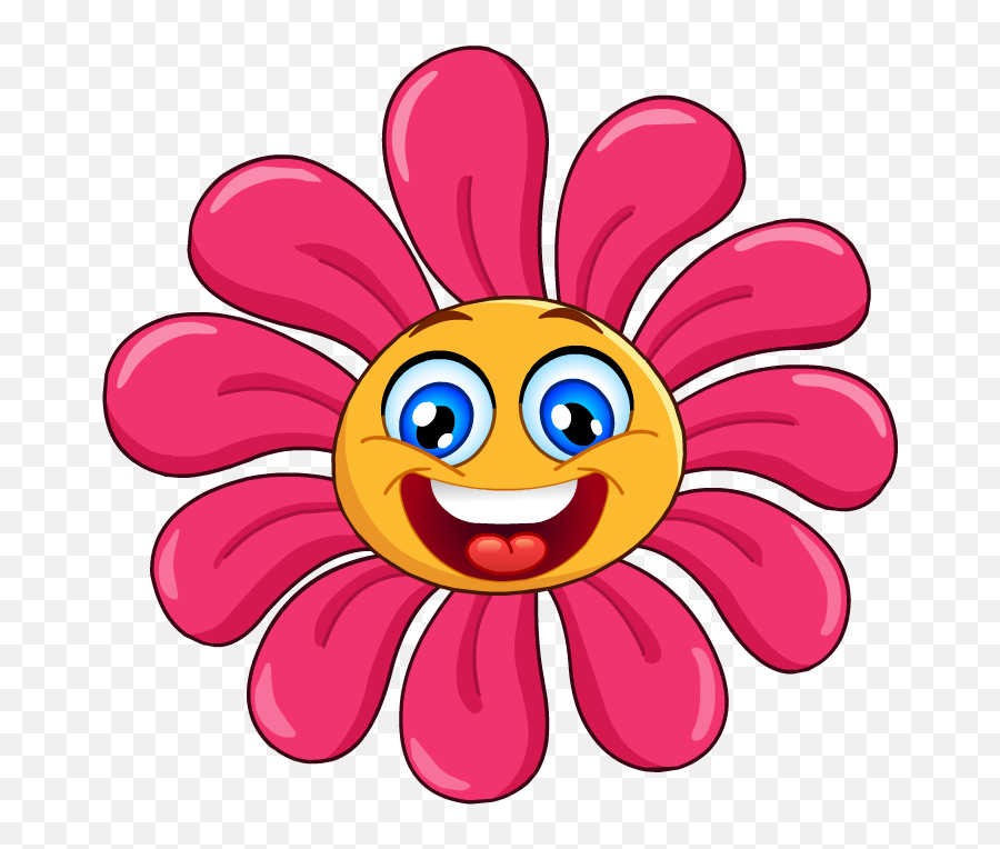 Pin - Cartoon Flower Emoji,Flower In Hair Emoticon