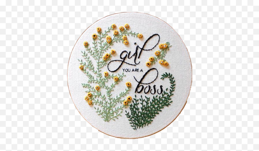 Embroidery Girl Boss You Sticker By Kimmy Bird Tasset - Embroidery Emoji,Emoji Embroidery