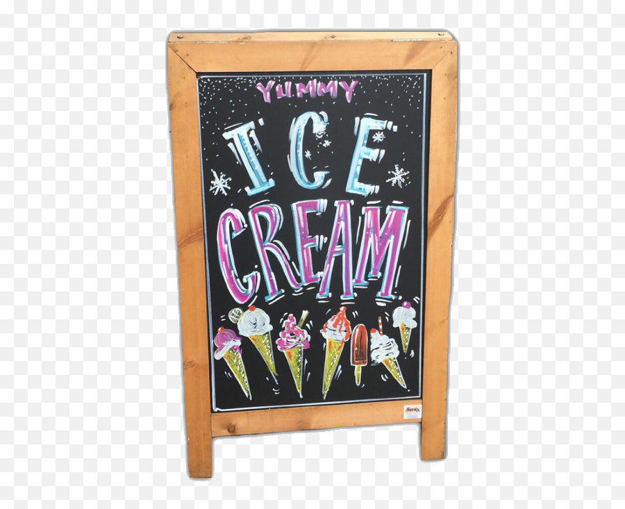 Icecream Sign Sticker - Blackboard Emoji,Chalkboard Emoji