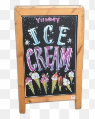 Icecream Sign Sticker - Blackboard Emoji,Chalkboard Emoji