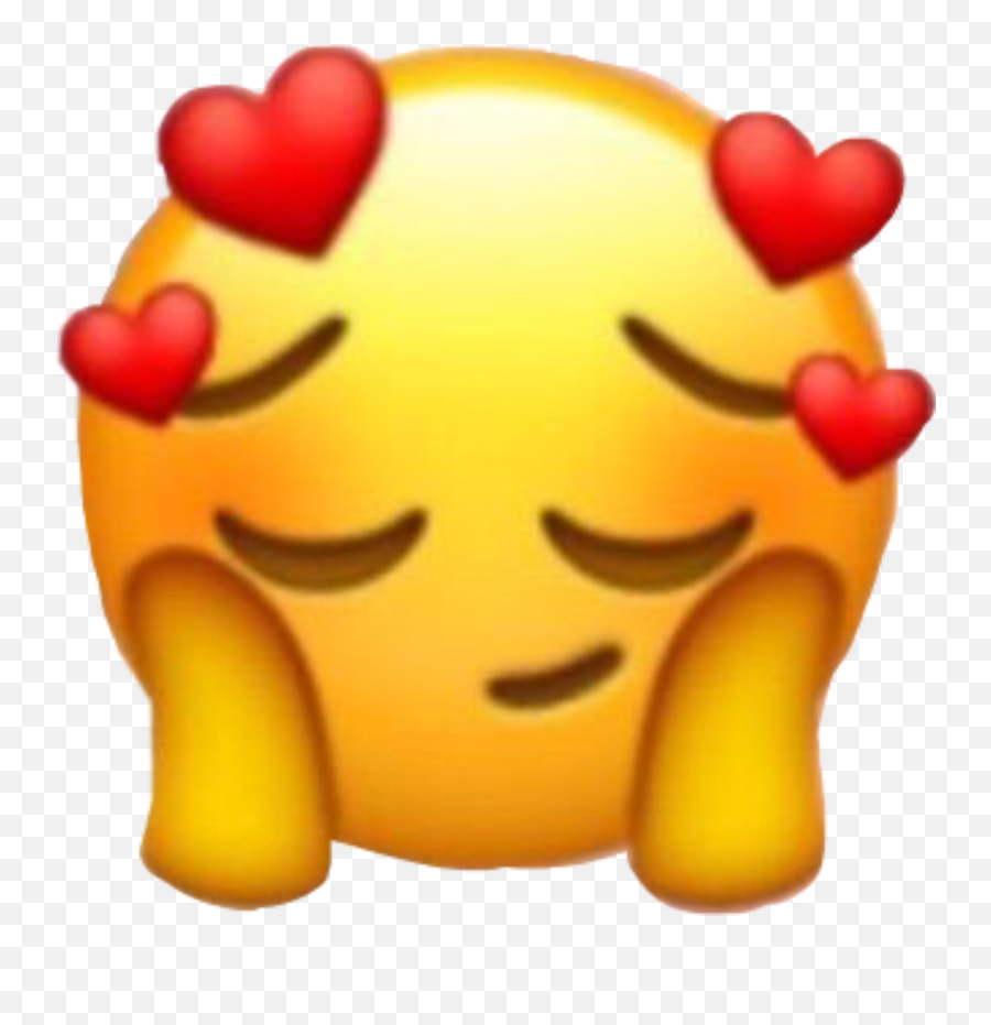 Pin - Sad Emoji With Hearts,Blushing Emoji