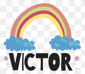 Rainbow Doodle Personalized Name Illustration Wall Art - Dot Emoji,Space Emoji Art