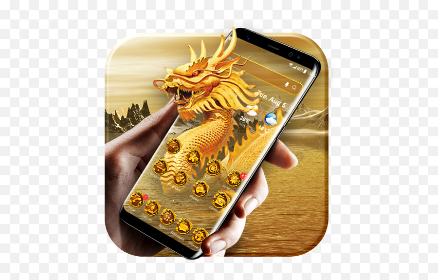 Golden Dragon Launcher Theme - Dragon Emoji,Swype Dragon Emoji