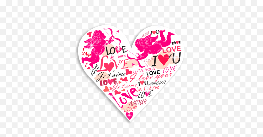 Cupid Heart Heat Transfer - Girly Emoji,??? Je T'aime Emotion