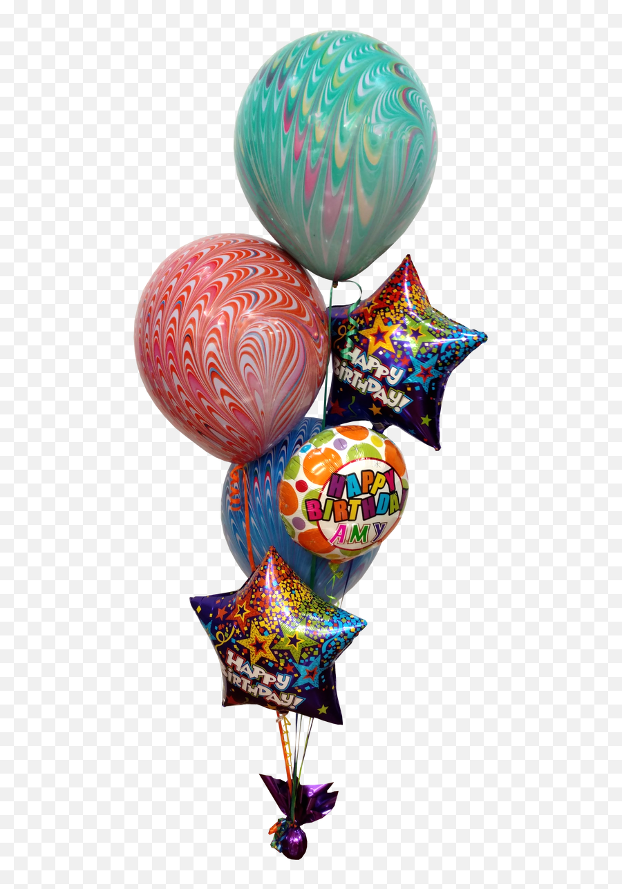 Birthday Personalized Stars And Swirls Bouquet - Balloon Emoji,Emoticons Hbd Balloons 33617