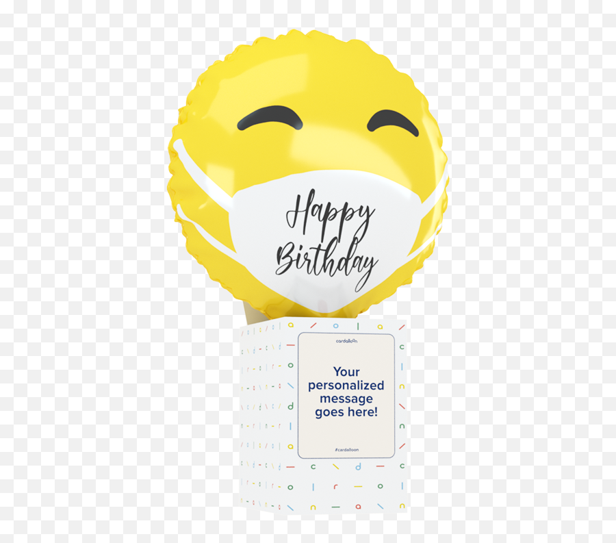 Facemask Birthday Cardalloon - Happy Emoji,Google Emoticon Happy Birthday