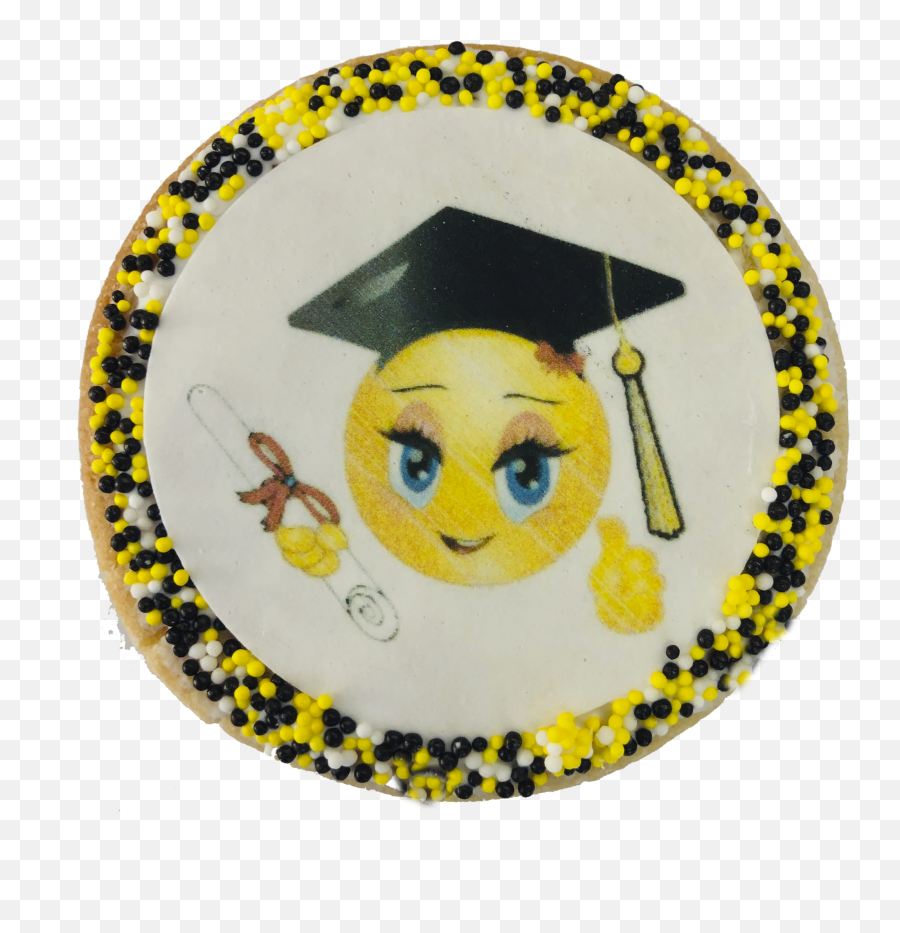 Graduation Emoji Sugar Cookies With - Square Academic Cap,Graduation Cap Emoji