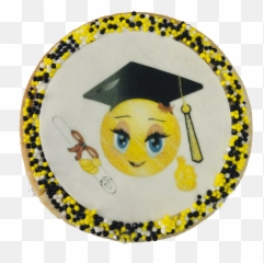 Graduation Emoji Sugar Cookies With - Square Academic Cap,Graduation Cap Emoji