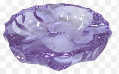 Ashtrays Mid Century Ashtray Crystal 2 Pieces Scalloped - Serveware Emoji,Scallopped Edge Emoji