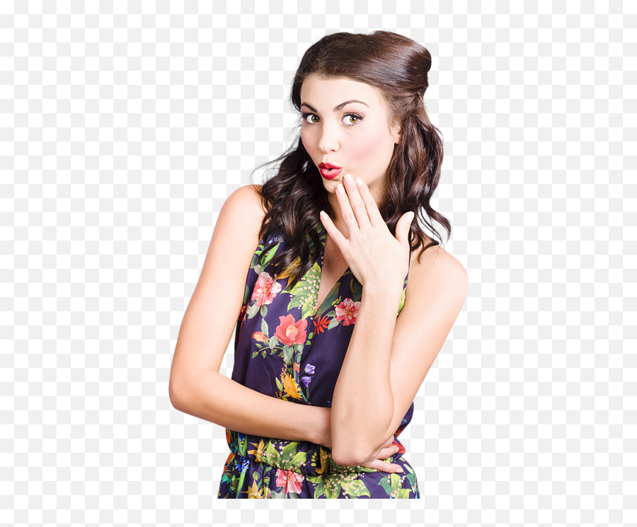 Beautiful Girl With Red Lips Expressing - For Women Emoji,Showing Emotion Photography