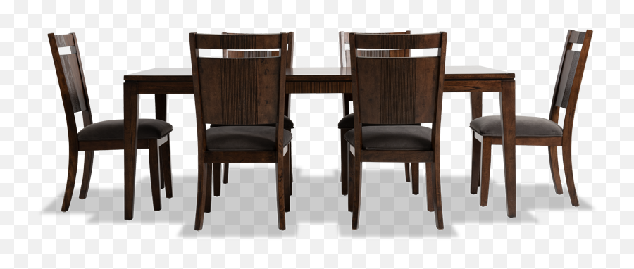 Plaza 7 Piece Dining Set With Wood Side - Solid Back Emoji,Wooden Chair Office Emoji