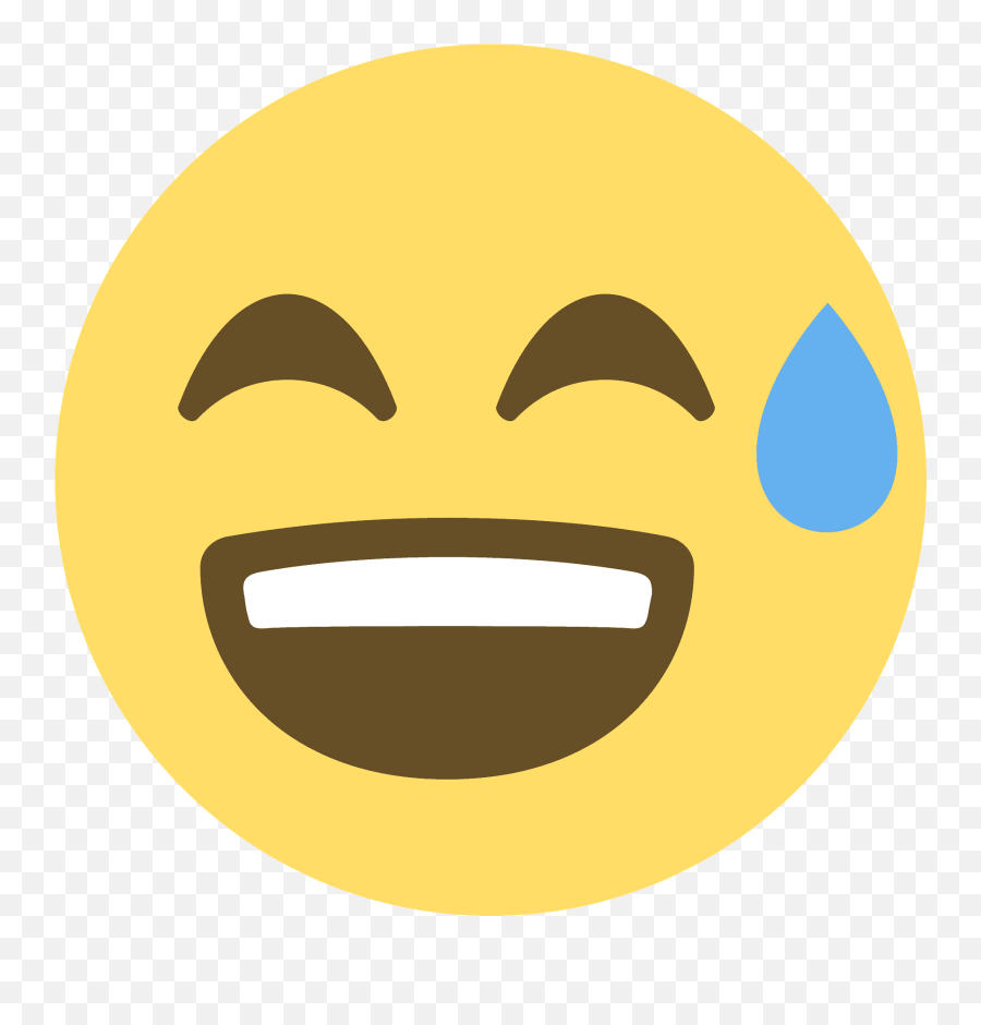 Fileemojione 1f605svg - Wikipedia Transparent Sweat Emoji Png,What Emoji Is Nervous