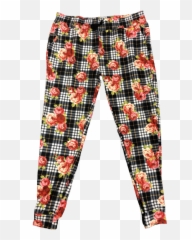 Roses On Plaid Jogger - For Women Emoji,Emoji Sweatsuit