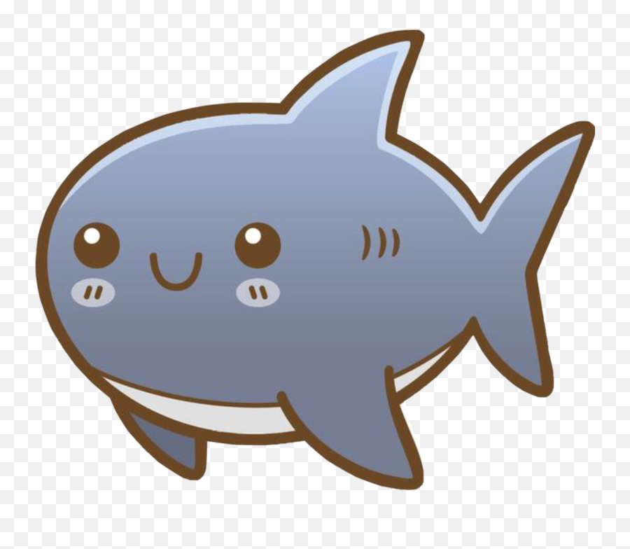 Shark Sticker - Cute Happy Shark Cartoon Emoji,Shark Fin Emoji