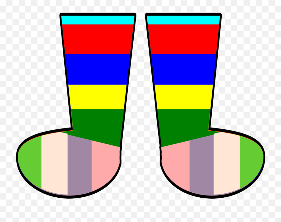 Clothing Rainbow Socks Png Svg Clip - Crazy Sock Clipart Emoji,Emoji Socks Target