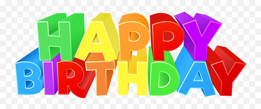 Happy Birthday Colorful Text Png Clip - Vertical Emoji,Happy Birthday Emoticon Text Art