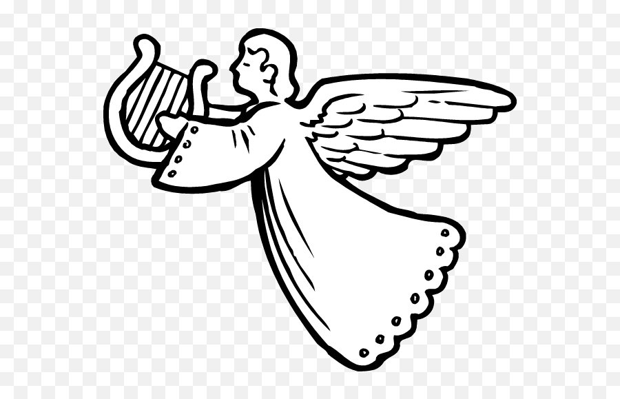 Free Black And White Angel Clipart - Transparent Angel Clipart Emoji,...