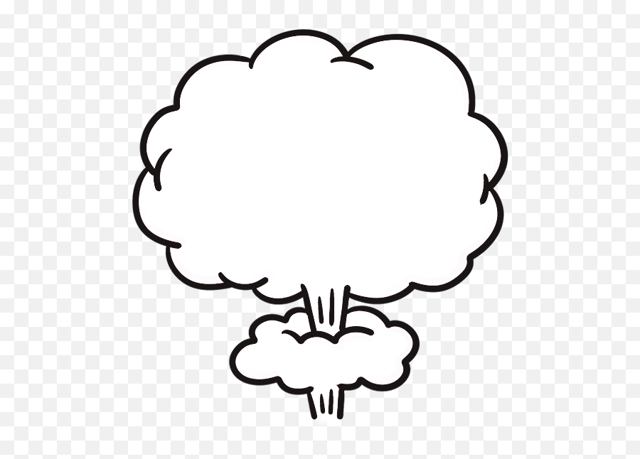 Explosion Clipart Mushroom Cloud - Mushroom Cloud White Silhouette Emoji,Emoji Mushroom Cloud