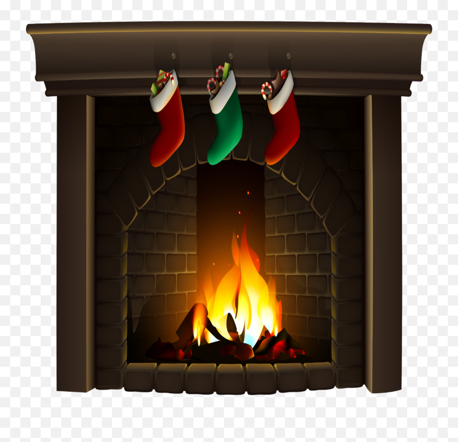 Christmas Fireplace Sticker - Christmas Fireplace Png Emoji,By The Fireplace Emoji