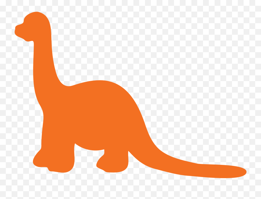 Orange Silhouette Of A Dinosaur - Orange Dinosaur Clipart Emoji,Dinosaur Emotions