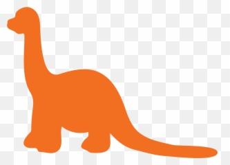 Orange Silhouette Of A Dinosaur - Orange Dinosaur Clipart Emoji,Dinosaur Emotions