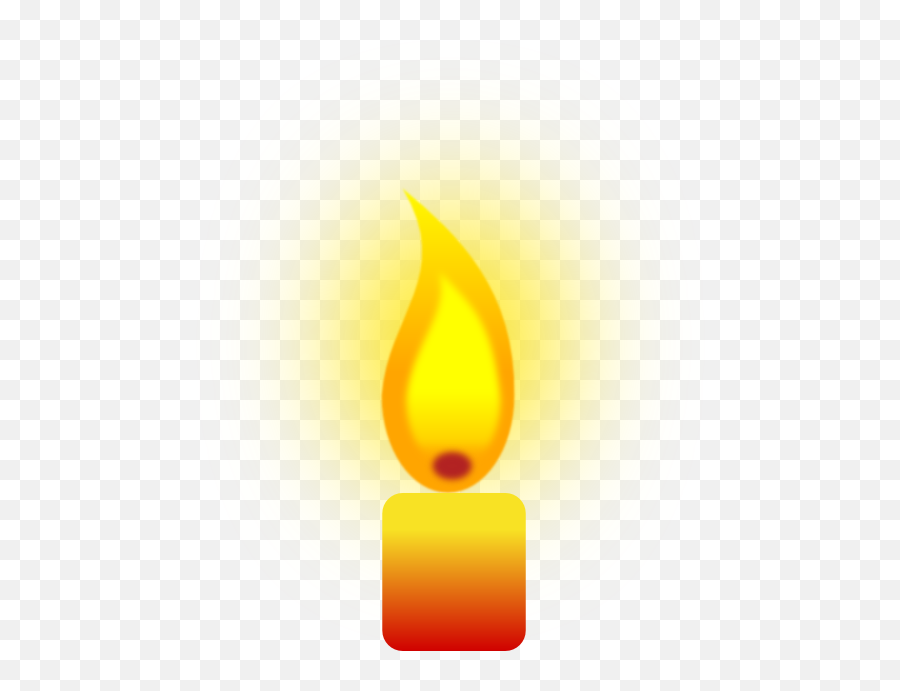 Burning Candle Clipart - Cartoon Candle Flame Emoji,Lit Candle Emoticon