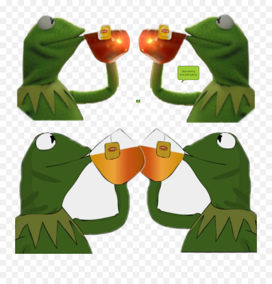 Kermit Tea Sticker - Kermit Spill The Tea Emoji,Kermit Tea Emoji