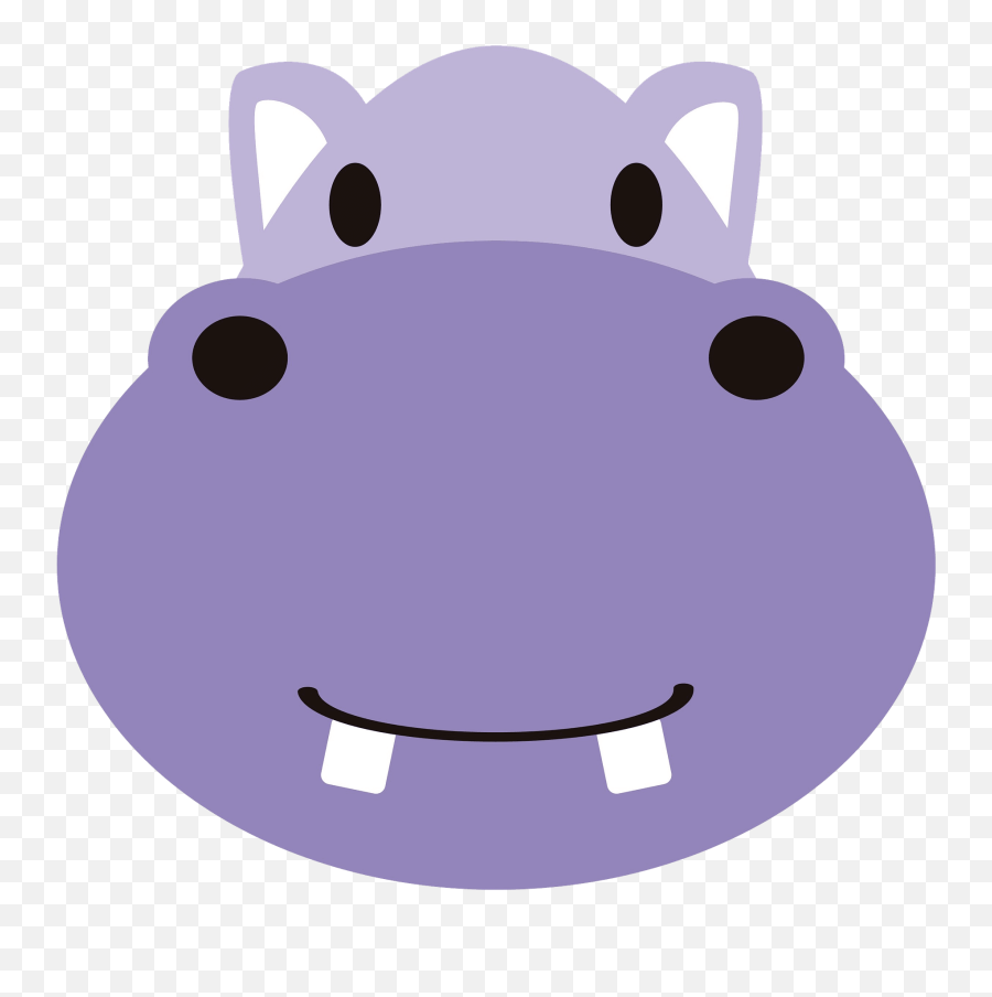 Cute Hippo Face Clipart Free Download Transparent Png - Happy Emoji,Cute Emoticon Faces