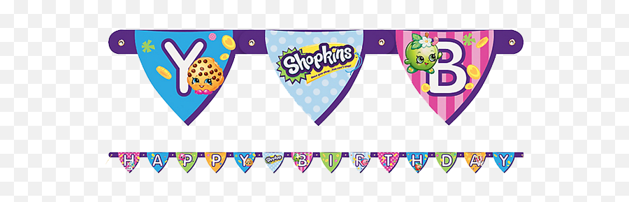 Shopkins Happy Birthday Banner - Shopkins Happy Bday Png Emoji,Emoji Birthday Banner