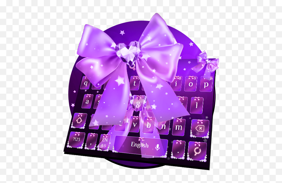 Starry Purple Bow Keyboard U2013 U201egoogle Playu201c Programos - Bow Emoji,Purple Ribbon Emoji