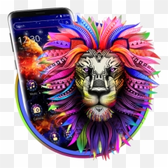 Amazoncom Neon Colorful Lion Theme Apps U0026 Games - Colorful Lion Png Emoji,Emoji Iphone Lion Face
