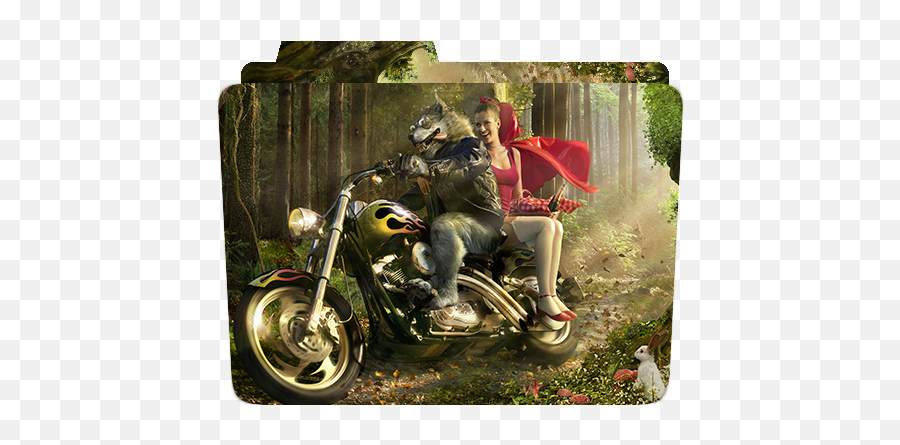 Creative Folders - Little Red Riding Hood Parody Emoji,Motorcycle Emoticon Woman Blonde